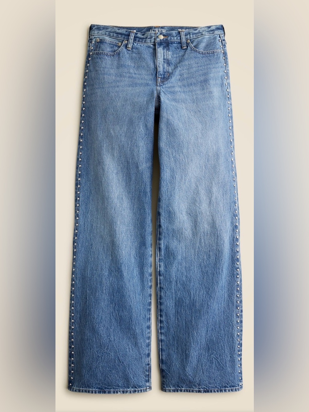 NEW!!  J.Crew Women’s Wide-Leg Blue Jeans with Side Stud Detail